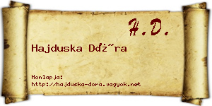 Hajduska Dóra névjegykártya
