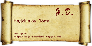 Hajduska Dóra névjegykártya